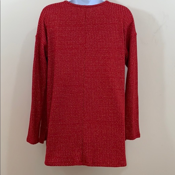 CATO Long Sleeve Metallic Silver Woven Sweater - Picture 7 of 8